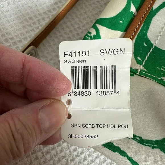 Vintage Coach Green Scribble Signature Hampton Top Handle Pouch Mini Bag Y2K NEW - Picture 3 of 16